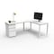 We'Re It Connect It L-Shaped Desk, 77 in D X 30 in H, 60 in W X Thermally Fused Laminate DI60304824L1BBF-WH-459 - alternate 1